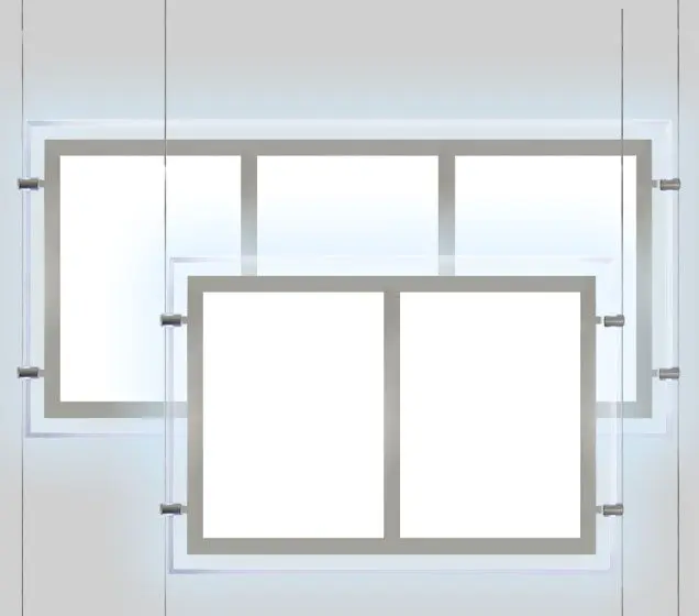 LED Light Pocket Double and Treble with Glowing Edges for Letter Size Inserts | Nova Display Systems