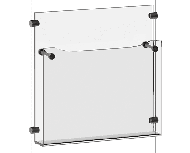 Acrylic Magazine Holders — Heavy-Duty for Cable/Rod Suspension | Nova Display Systems