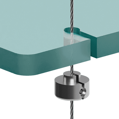 Standard Support for 1.5mm Cable System Shelf Applications — Support for Drilled/Slotted Shelf | Nova Display Systems
