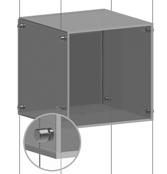 1/4" Acrylic Showcase/Cube Lockable with Clear Sides/Top/Base