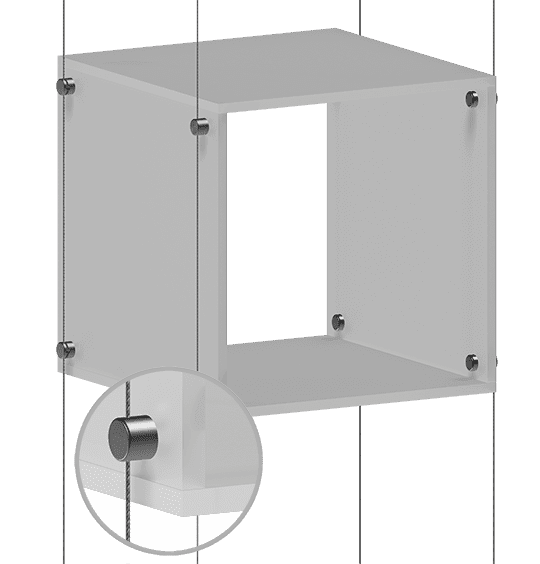 3/8" Acrylic Showcase/Cube Open Front and Back with Frost/Matte Sides/Top/Base