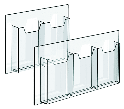 Clear Acrylic Brochure Holders for Cable/Rod Systems | Nova Display Systems