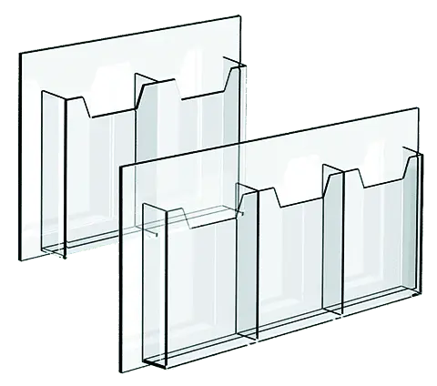 Clear Acrylic Brochure Holders for Cable/Rod Systems | Nova Display Systems