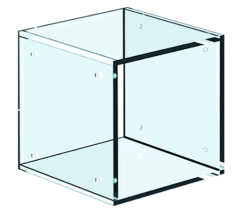 Acrylic Showcase for Cable/Rod Systems — 3/8" Thick Clear/Frost Acrylic
