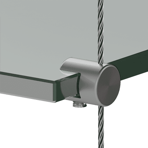 Standard Support for 3mm Cable System Shelf Applications — Side Clamp Support for Shelves | Nova Display Systems