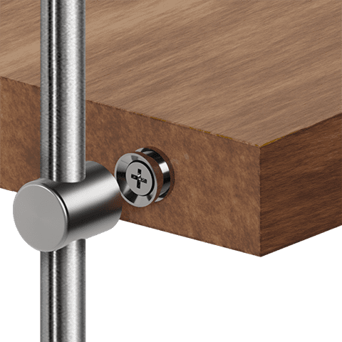 Specialty Supports — Rod Support with Boss for Wooden Panel/Shelf | Nova Display Systems
