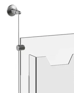 Wall-to-Wall 1.5mm Cable Suspension for Acrylic Brochure Holders | Nova Display Systems