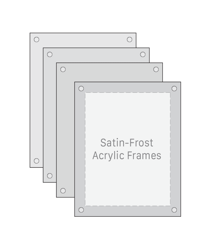 Satin-Frost Acrylic Poster Display Bundles — Four Frame Option