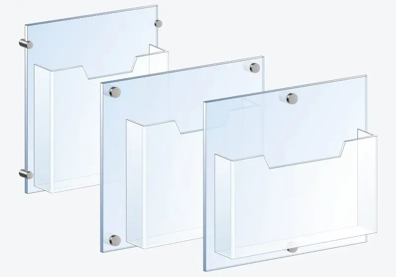 Acrylic Literature Holder Mounting — Hardware Options | Nova Display Systems
