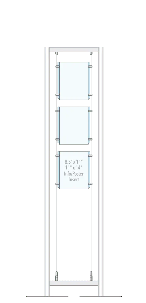 KFMR-004 Versa-Module Floor-Standing Display Kit with Cable System | Nova Display Systems