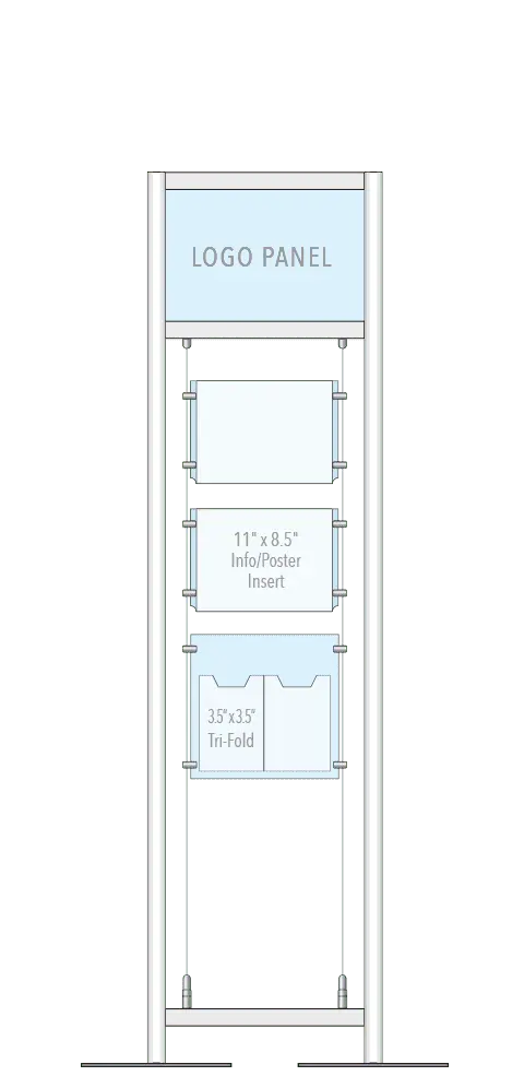 KFMR-008 Versa-Module Floor-Standing Display Kit with Cable System | Nova Display Systems