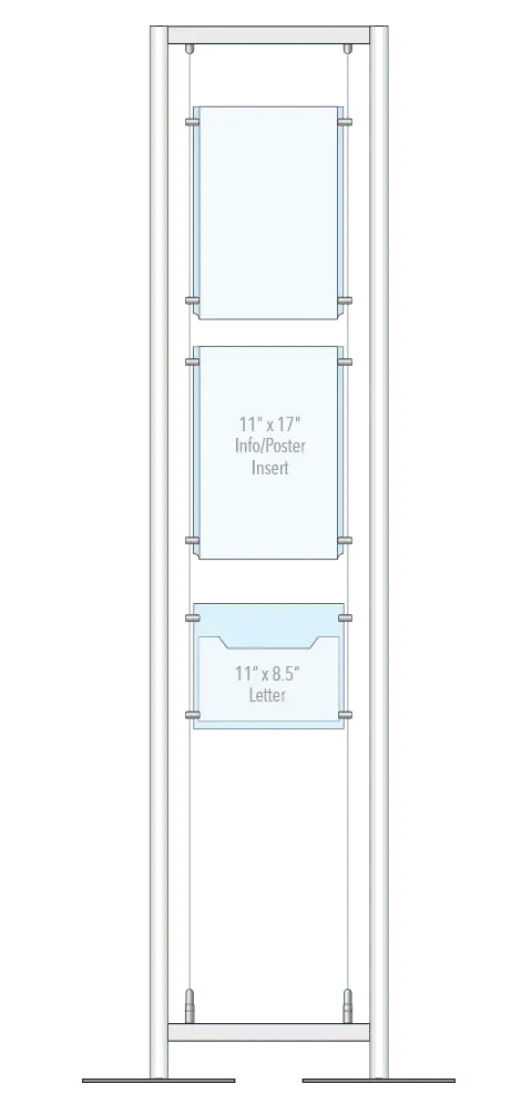 KFMR-015 Versa-Module Floor-Standing Display Kit with Cable System | Nova Display Systems