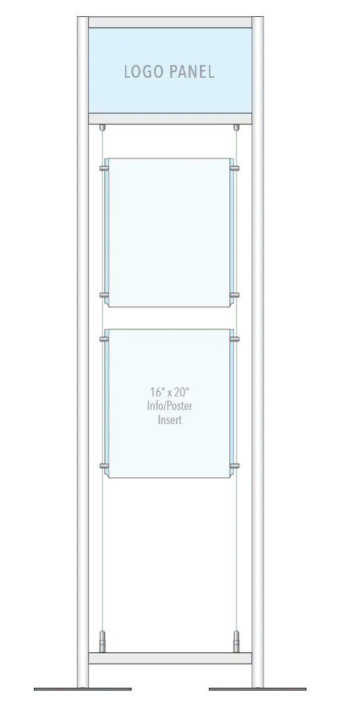 KFMR-018 Versa-Module Floor-Standing Display Kit with Cable System | Nova Display Systems