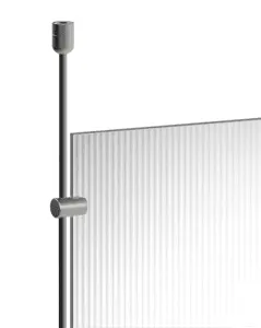 Ceiling-to-Floor 6mm Rod Suspension for Resin Panel Partitions | Nova Display Systems