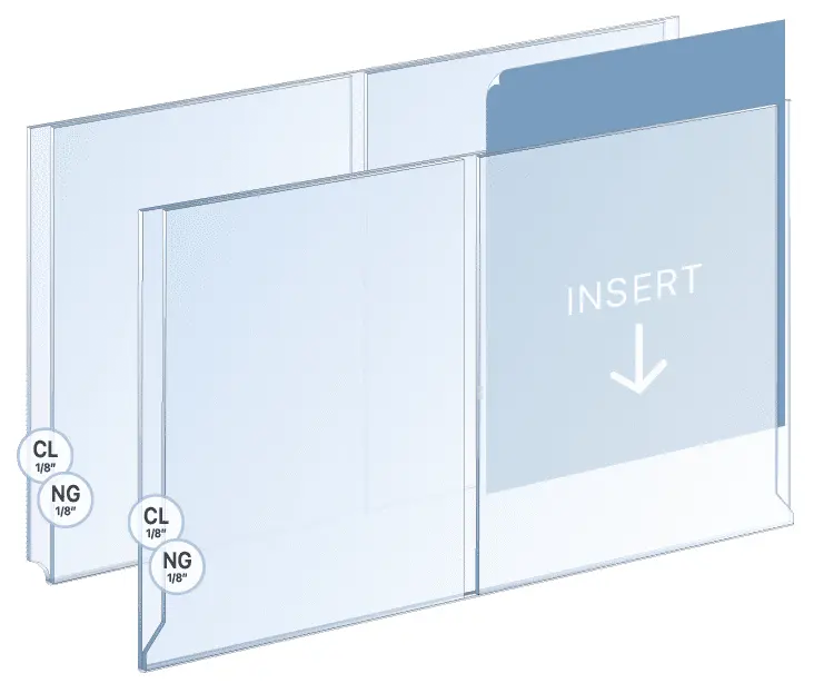 Multi-Pocket Easy Access Acrylic Holder — Double Classic / Expo Style | Nova Display Systems