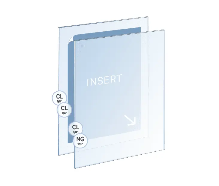 Clear/Non-Glare Acrylic Frame Set / No-Holes | Nova Display Systems