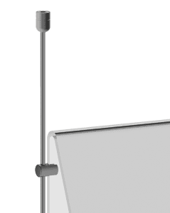 Ceiling-to-Floor 6mm Rod Suspension for Acrylic Angled Shelves | Nova Display Systems