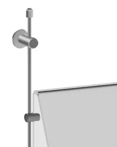 Wall-to-Wall 6mm Rod Suspension for Acrylic Angled Shelves | Nova Display Systems