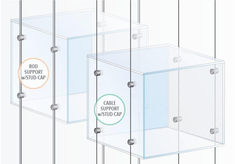 Acrylic Showcase Display Mounting — Hardware Options | Nova Display Systems