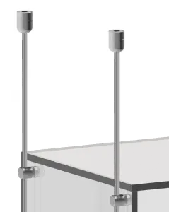 Ceiling-to-Floor 6mm Rod Suspension for Acrylic Showcase Displays | Nova Display Systems