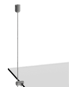 Ceiling-to-Floor 1.5mm Cable Suspension for Acrylic Sloping Shelves | Nova Display Systems