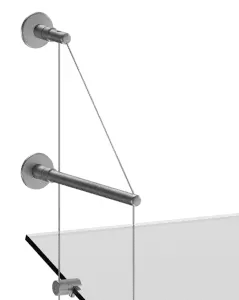 Wall-to-Wall 1.5mm Cable Suspension for Acrylic Sloping Shelves | Nova Display Systems