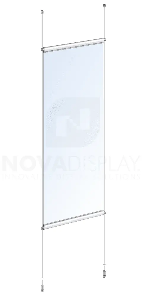 KBNP-003 Cable Suspended Graphic Banner Display Kit / Ceiling-to-Floor Tensioned | Nova Display Systems