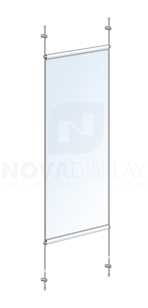 KBNP-006 Rod Suspended Graphic Banner Display Kit / Wall-to-Wall Mounted | Nova Display Systems