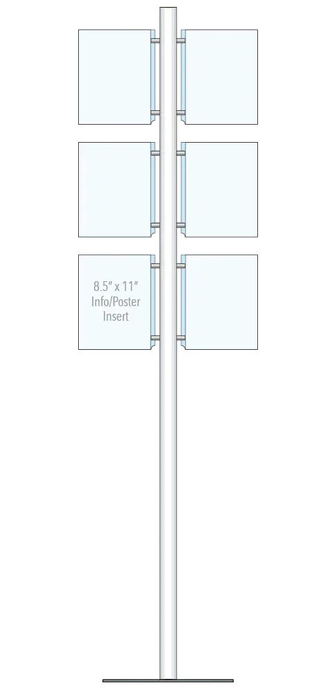 KFIP-001 Info-Post Floor-Standing Display Kit with Single Post | Nova Display Systems