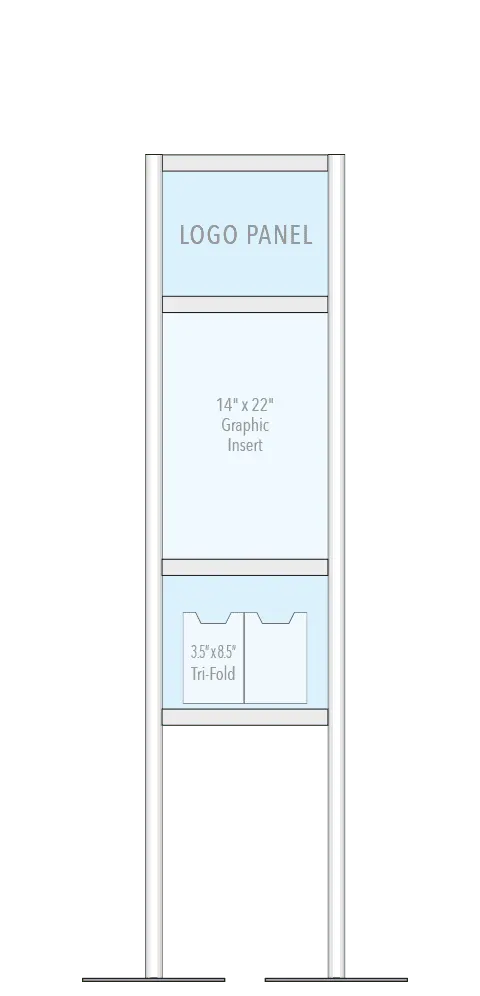 KFST-004 Stack-On Floor-Standing Display Kit for Graphic Inserts and Brochure Holders | Nova Display Systems