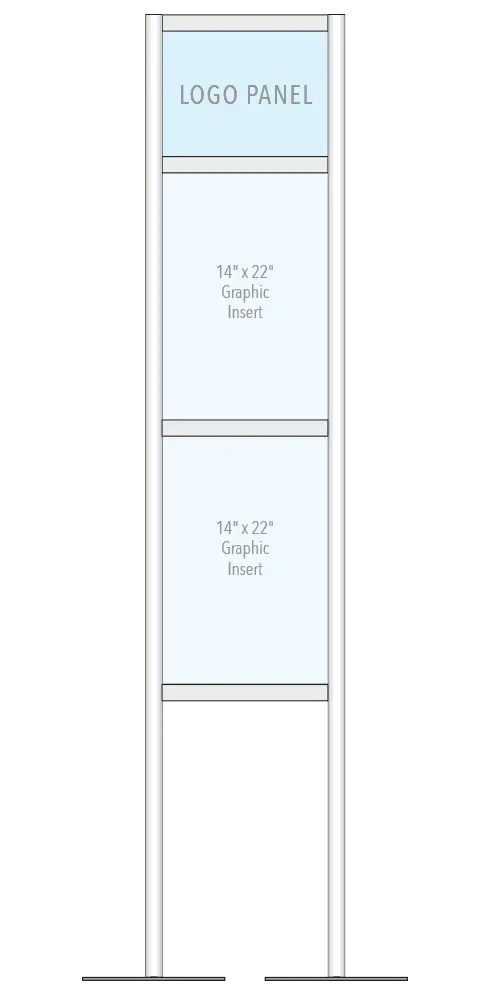 KFST-005 Stack-On Floor-Standing Display Kit for Graphic Inserts and Brochure Holders | Nova Display Systems