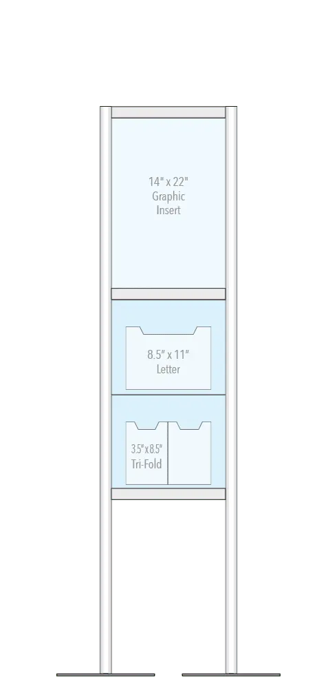 KFST-006 Stack-On Floor-Standing Display Kit for Graphic Inserts and Brochure Holders | Nova Display Systems