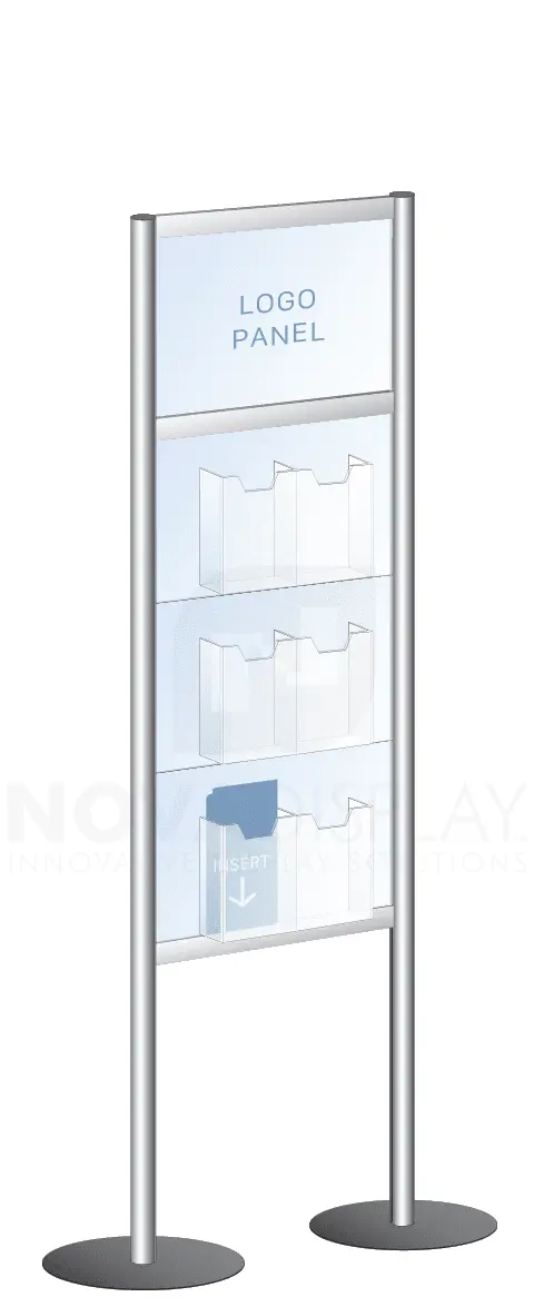 KFST-007 Stack-On Floor-Standing Display Kit for Graphic Inserts and Brochure Holders | Nova Display Systems