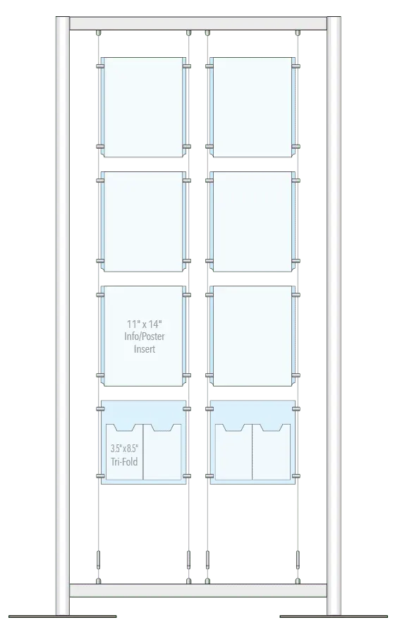 KFTR-015 Free-Style Floor-Standing Display Kit with Cable Suspension | Nova Display Systems