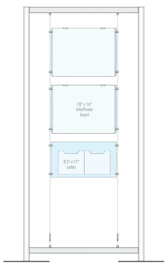 KFTR-019 Free-Style Floor-Standing Display Kit with Cable Suspension | Nova Display Systems