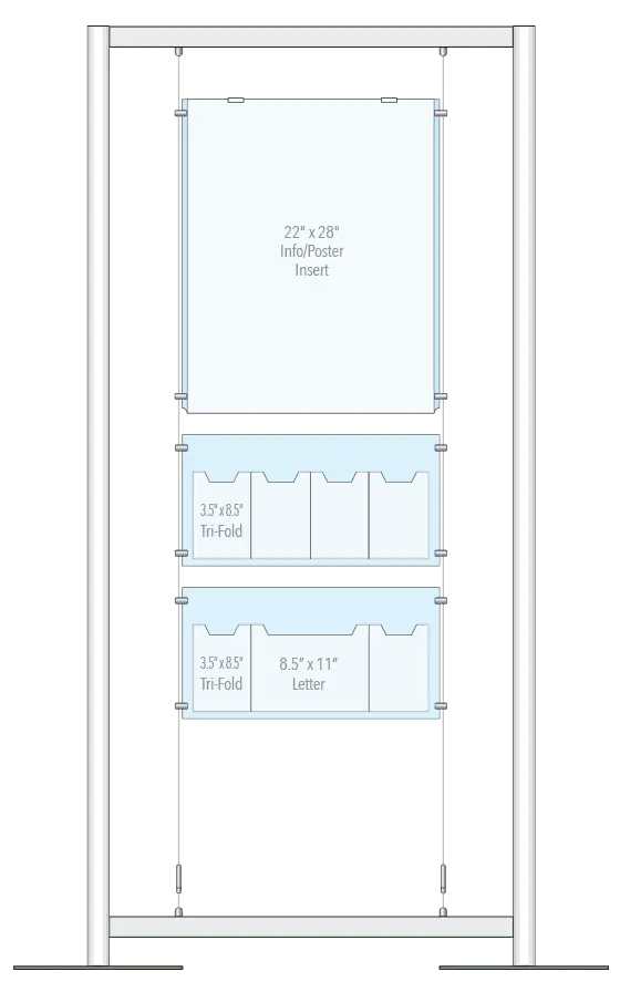 KFTR-021 Free-Style Floor-Standing Display Kit with Cable Suspension | Nova Display Systems
