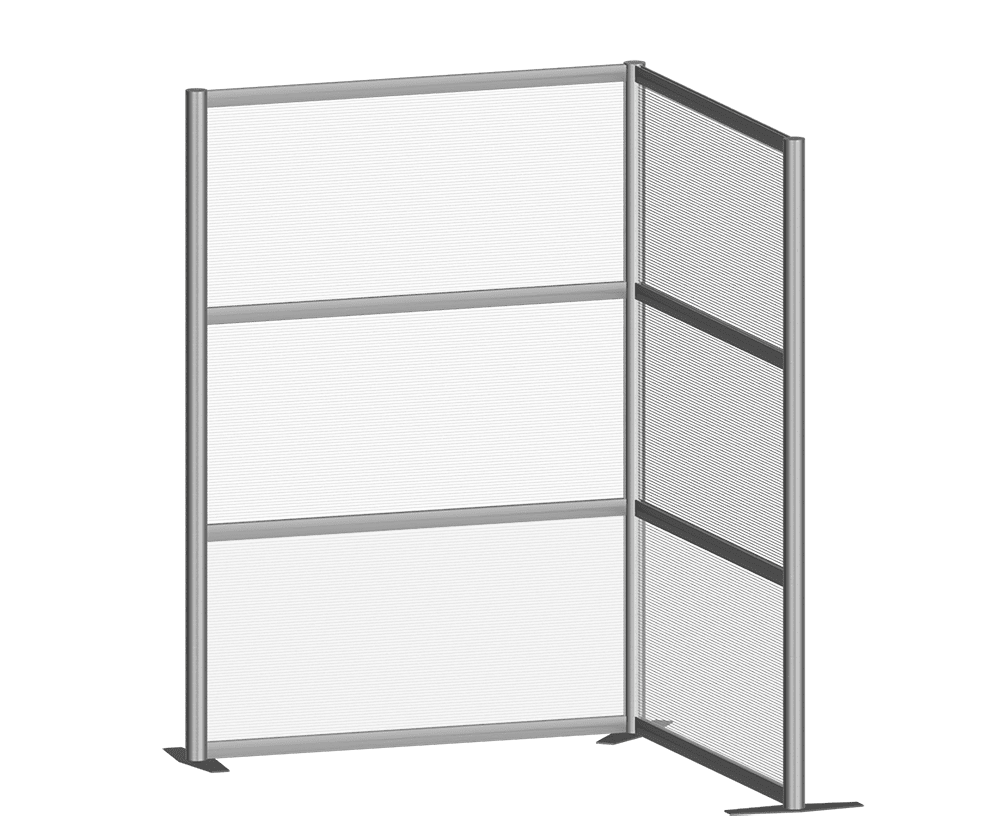 L-Shaped Full-Size Multi-Sectional Screen — Portable Screens and Dividers | Nova Display Systems