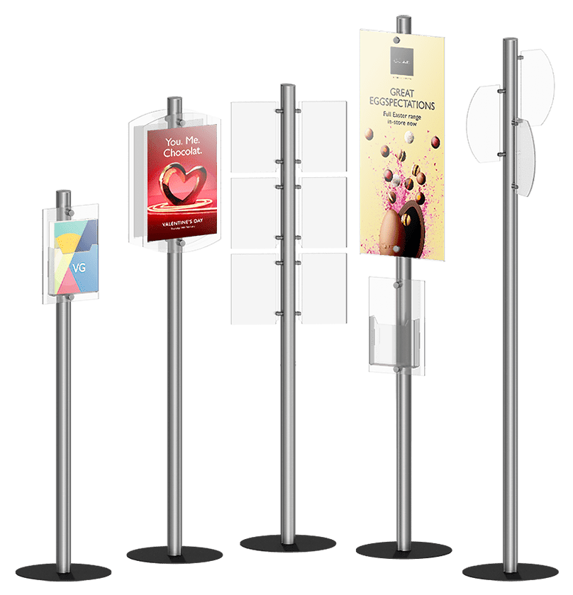 Info-Post Floor Display Stands | Nova Display Systems