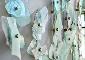 D3033 — Custom Glass Decor Project Wall Mounted with Rod Systems by Brazee Street Studios