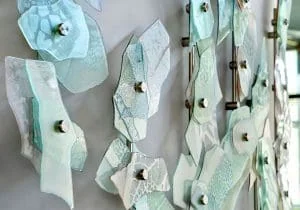 D3033 — Custom Glass Decor Project Wall Mounted with Rod Systems by Brazee Street Studios