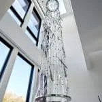 D3034 — Custom Glass Decor Project Suspended from Ceiling with Cable Systems by Brazee Street Studios