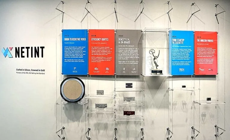 Info Poster Cable-hang Lobby Display on Curved Wall