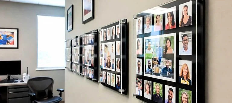 Acrylic Collage Frames | Single Small-to-Medium Size Panel Configuration with Acrylic Sandwich Frames for Multi-Size Inserts