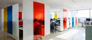 Office Partition Design Concept | Cable Suspended Decorative Acrylic Resin Panels