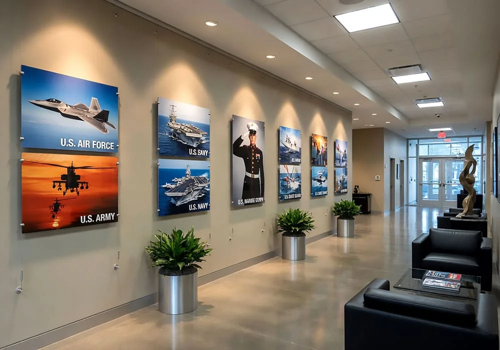 C1058 — Info-Poster Wall Display Suspended with Cable Systems | Design Concept