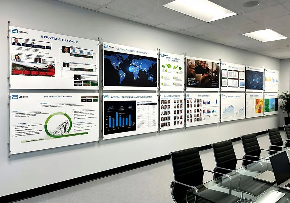 G1001 — Info-Graphics Wall Display with Rod Systems and Graphic Panels | Design Concept