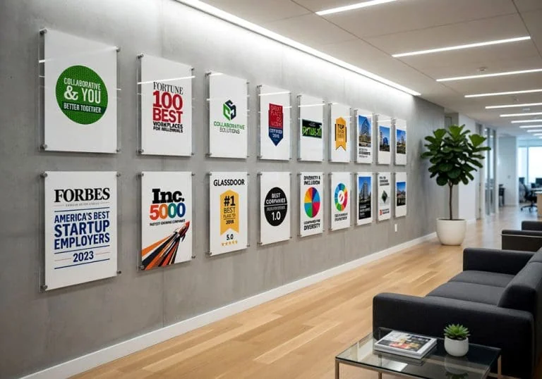 G1023 — Poster-Graphic Display Wall-Mounted with Standoff Systems | Design Concept