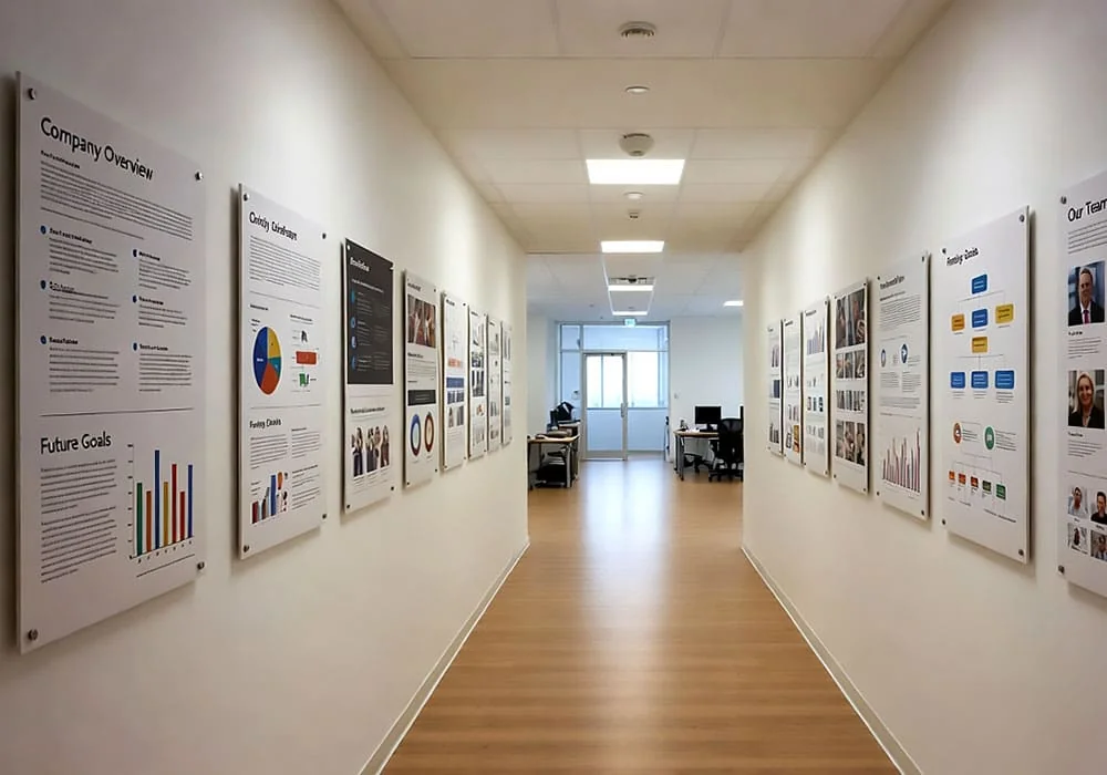 H2017 — Corporate Milestone-Recognition Wall Displays with Standoff Support Systems | Design Concept