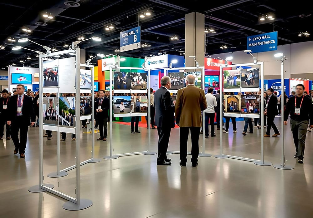 M1611 — Floor-Standing Modular Displays with Cable Systems | Design Concept