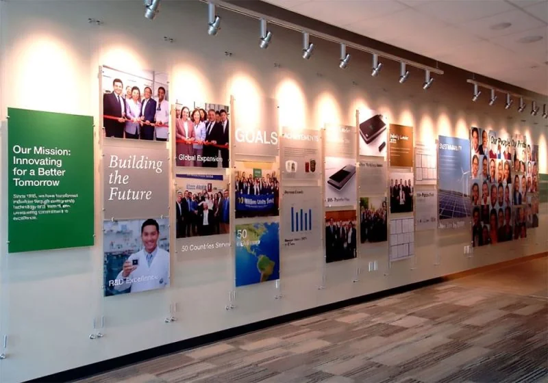 C1046 — Info-Poster Display Suspended with Cable Systems | Design Concept